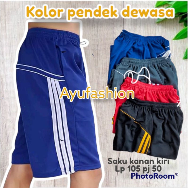 celana kolor pendek pria dewasa/ wanita uk xl | 2 saku