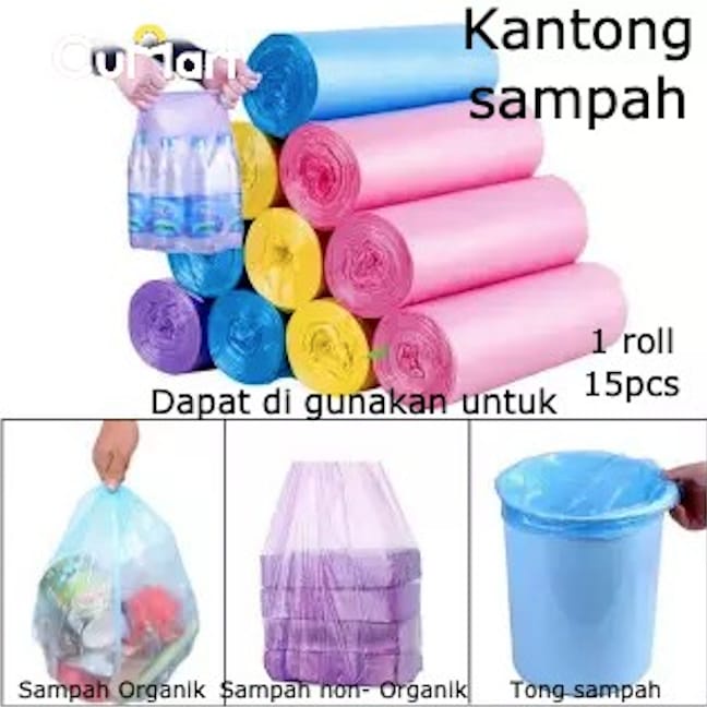 Plastik Sampah Roll 45 x 50 cm / Kantong Plastik Sampah besar 15 pcs