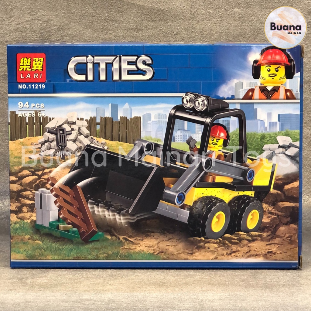 BRICKS LARI CITIES BULDOZER CONSTRUCTION 11219 BLOCK BALOK  MODEL MOBIL TRUK KONSTRUKSI