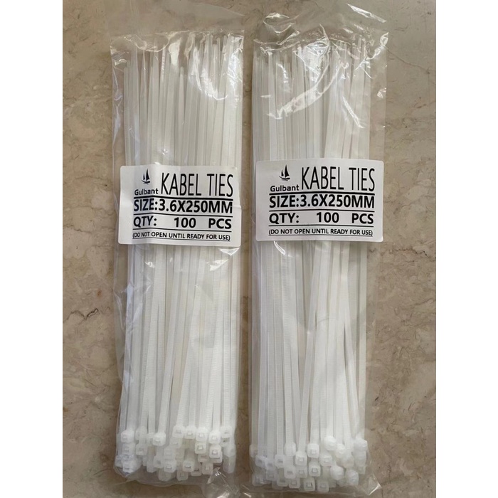 

ORGANIZER-DOCUMENT- KABEL TIES CABLE TIE 3.6 X 250MM (25CM) CV 250 KUALITAS BAIK - PUTIH -DOCUMENT-