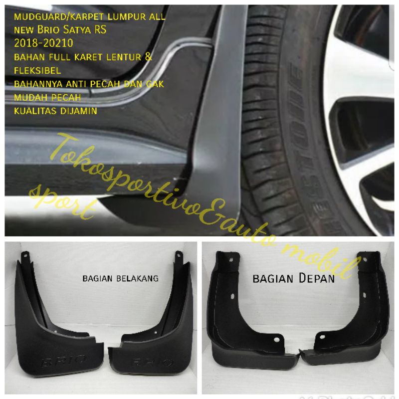 Karpet Lumpur Roda penahan lumpur mudguard Honda all new Brio 2018-2021 bahan full karet