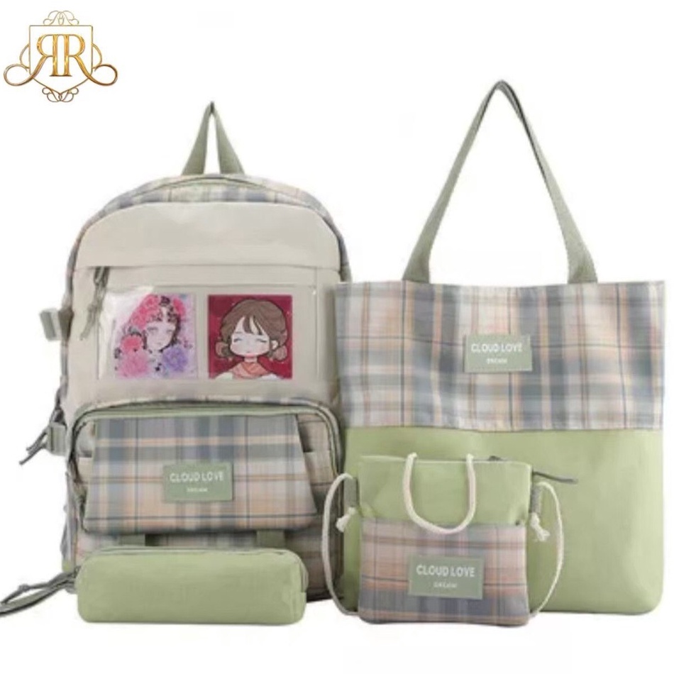 tas ransel 4 in 1/ bacpack anime pastel