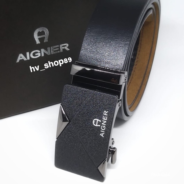 IKAT PINGGANG KULIT ASLI TIPE TEL MEREK AIGNER SABUK KULIT GESPER KULIT