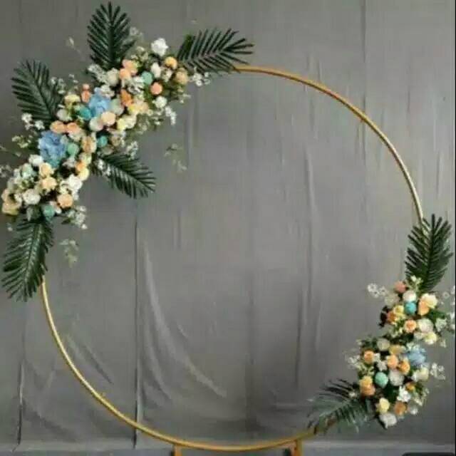 PERGOLA - STANDING FLOWER LINGKARAN Dekorasi Besi Backdrop