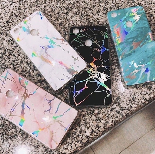 Marble Holo White / Black Oppo F7 F5 Samsung S5 S8 S9Note8 Note 9 S10 S10 plus J3 J5 J7 pro A3 2017