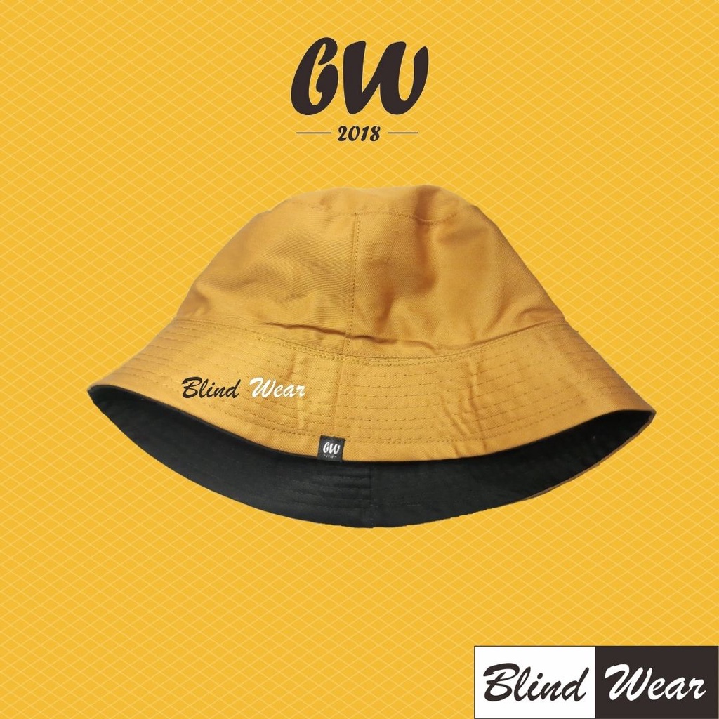 Topi Bucket Polos Bolak Balik Pria Wanita