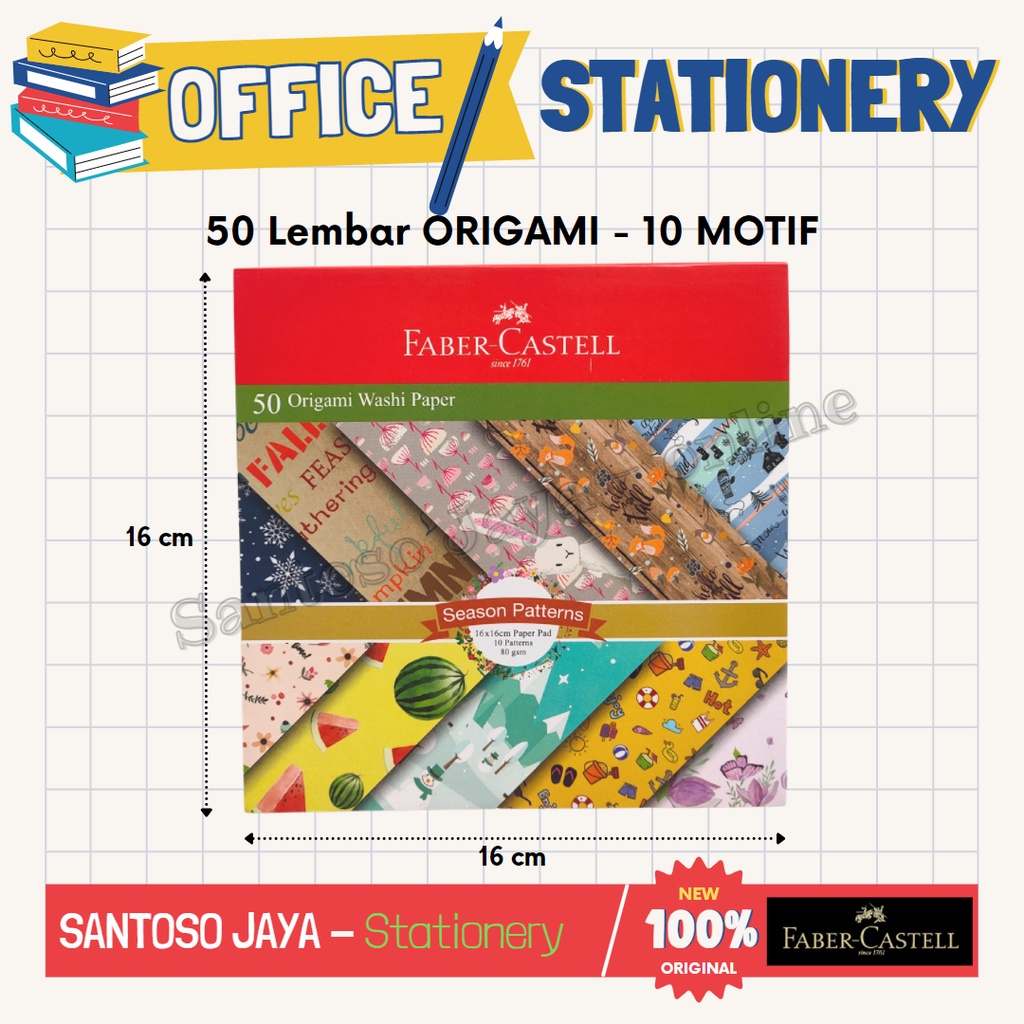 

Kertas Lipat FABER CASTELL Season Patterns 16x16 cm - 50 Origami 10 Motif