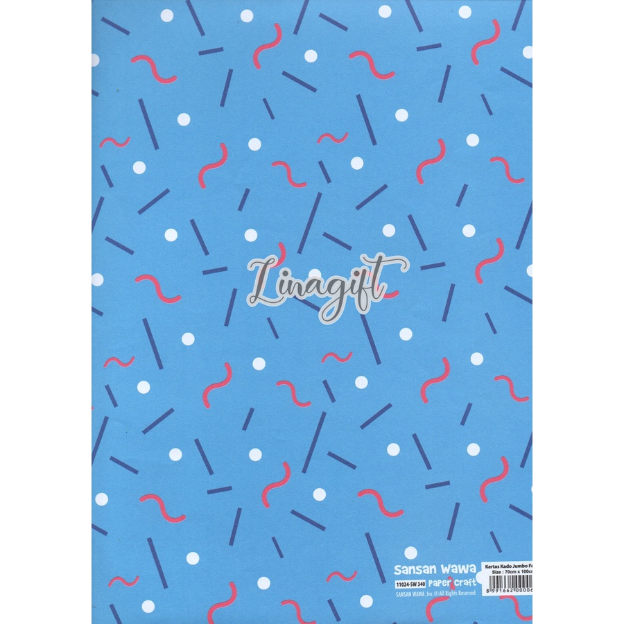 ( 5 Lembar ) JUMBO POLKADOTS - KERTAS KADO SANWA - GIFT WRAP PAPER SANSAN WAWA DOTS ONDE NETRAL VINTAGE DEWASA PINK BLUE TRIANGLE CLASSIC