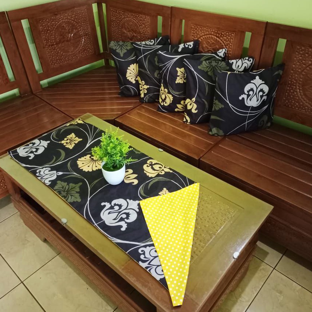 [✅COD] SARUNG BANTAL KURSI SOFA SET 5 PCS + TAPLAK MEJA HOME DECOR PERLENGKAPAN DEKORASI HIASAN INTERIOR RUANG TAMU KAMAR TERAS RUMAH MINIMALIS MODERN ANEKA MOTIF AESTHETIC CANTIK MEWAH SEDERHANA MURAH