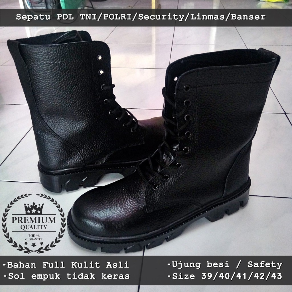 Sepatu PDL militer TNI POLRI Security satpam Linmas Banser Akpol Akmil