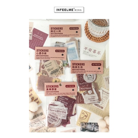 

40 Pcs Sticker Aesthetic - 39 Dekorasi Planner Scrapbook BEAUTIFUL SERIES Planner Scrapbook