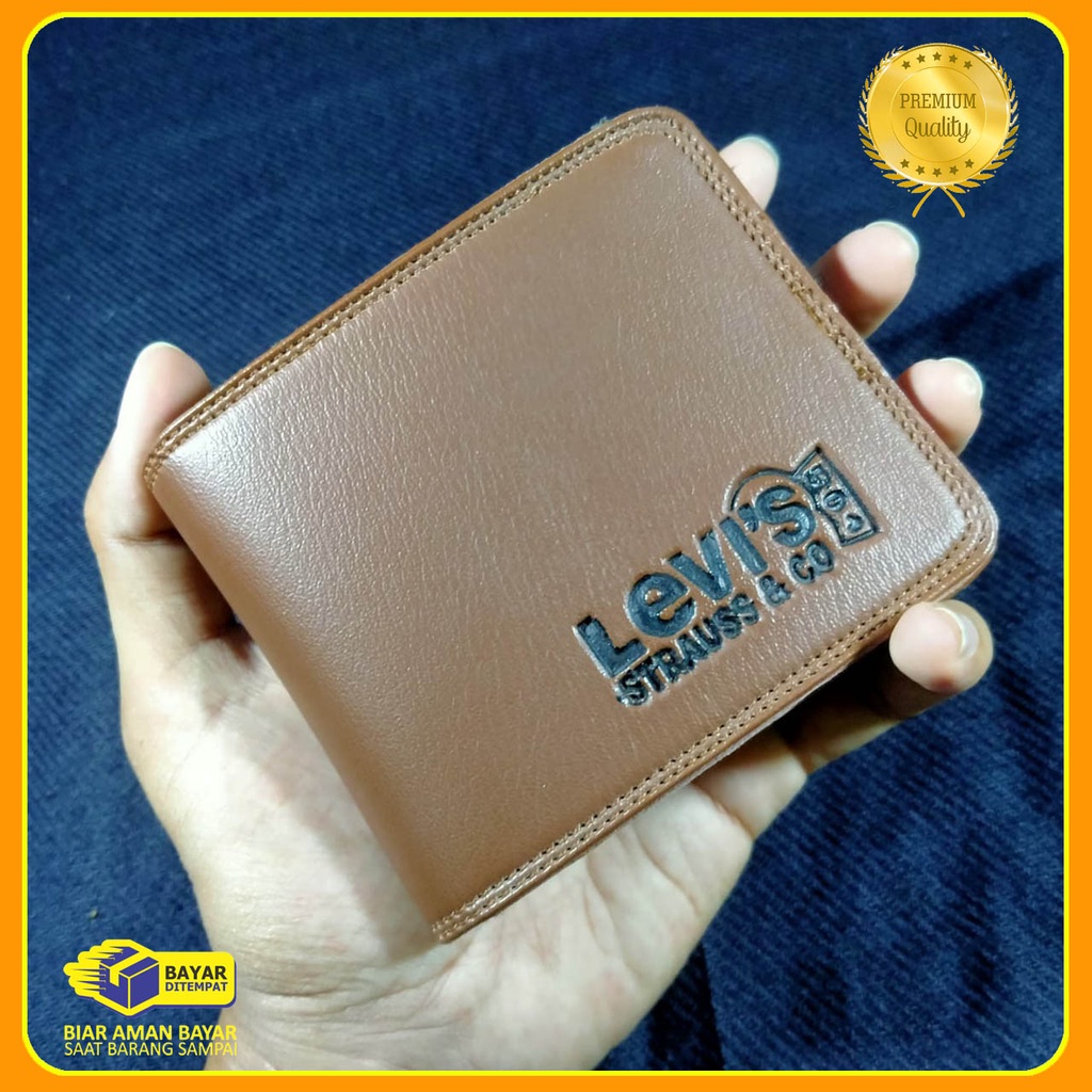 Fashion Dompet Pria pendek levis Bahan Kulit sintetik premium