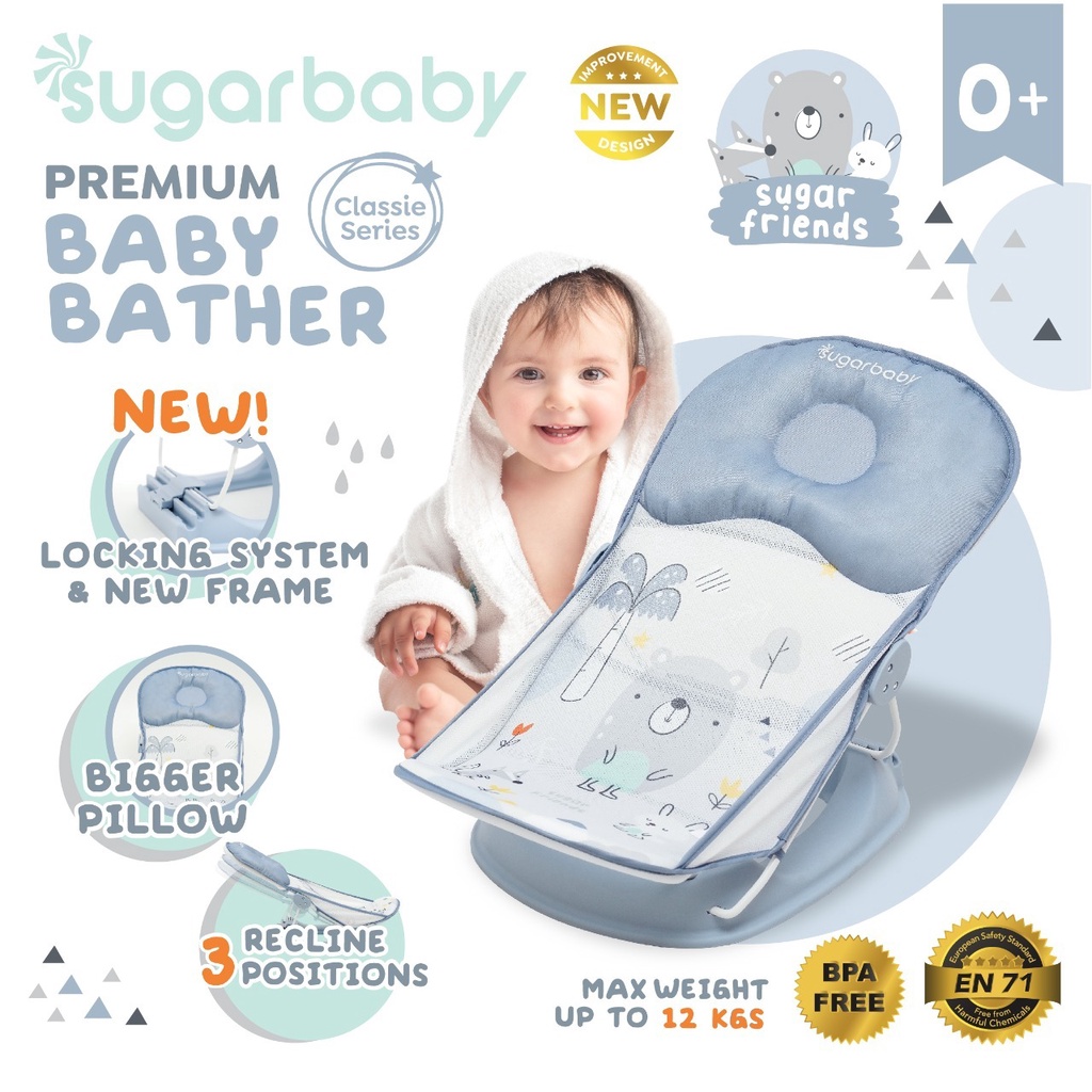 Sugarbaby Premium Baby Bather (Classic &amp; Fun Series) bay bather lucu kursi mandi baby bather sugarbaby Bak Mandi Bayi Kursi Jemur Bayi