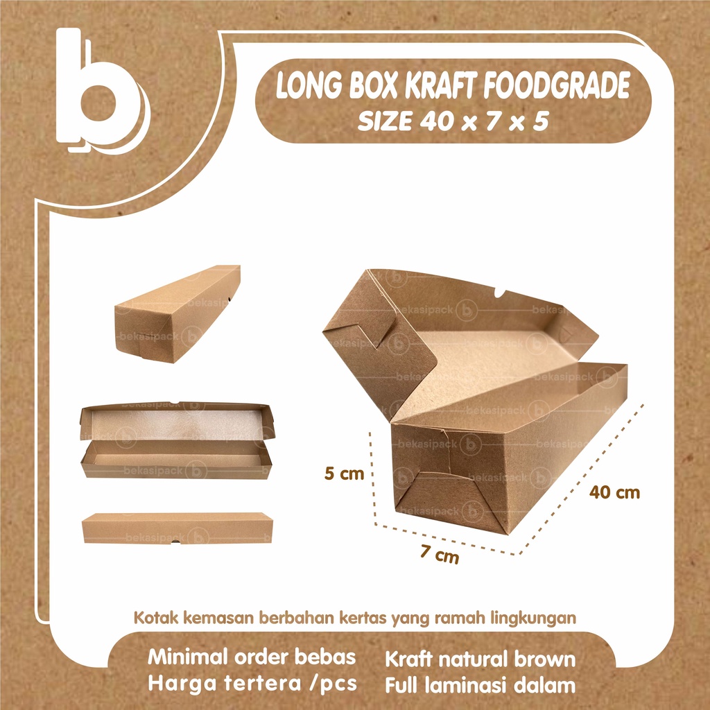 

Long Box Kraft Foodgrade 40x7x5 I LBKF00368