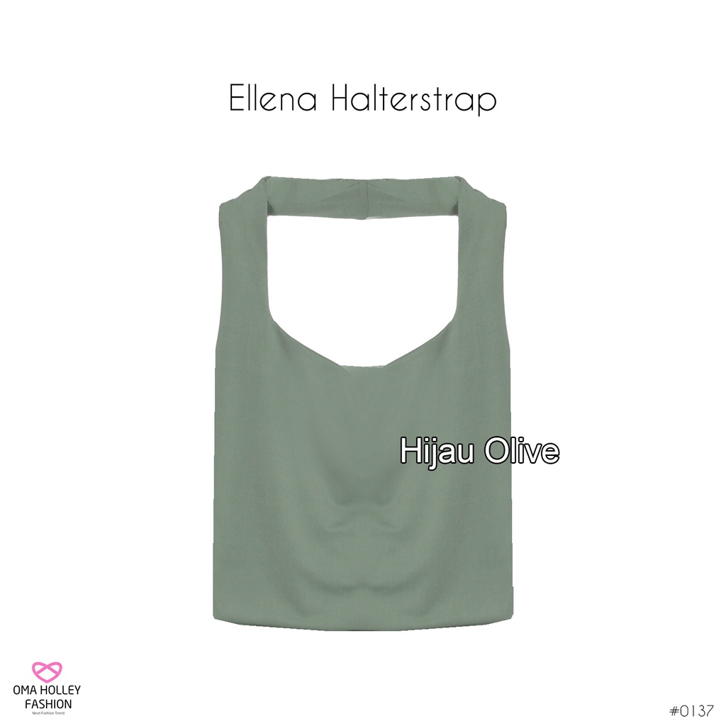 (COD) Tank top Ellena Wanita Halterstrap Elvz #0137-Hijau Olive
