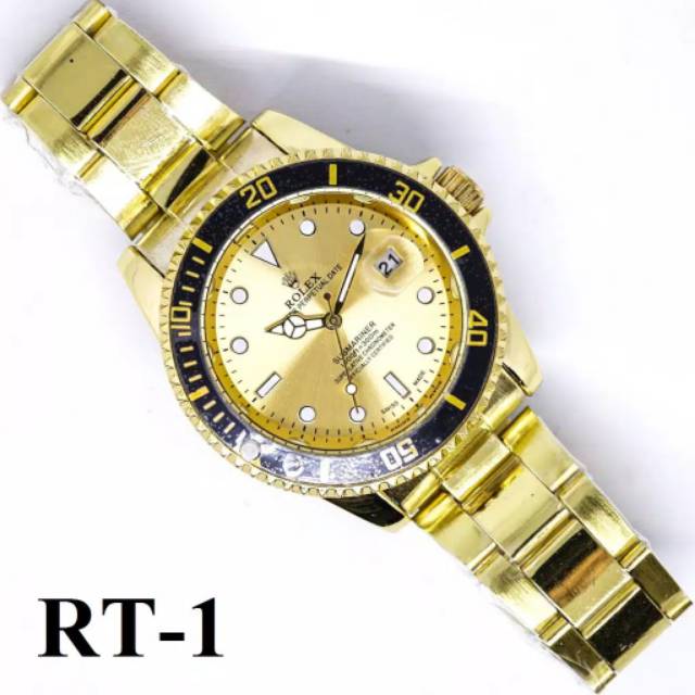 Jam Tangan Pria Sporty Stainlist Steel Rolexx Submarine Premium Tanggal Aktif