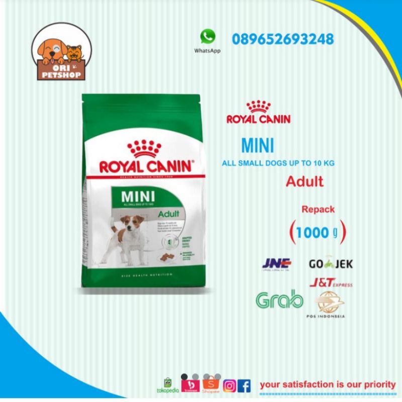 Royal Canin Mini Adult Repack 1000gram - Makanan Anjing Dewasa