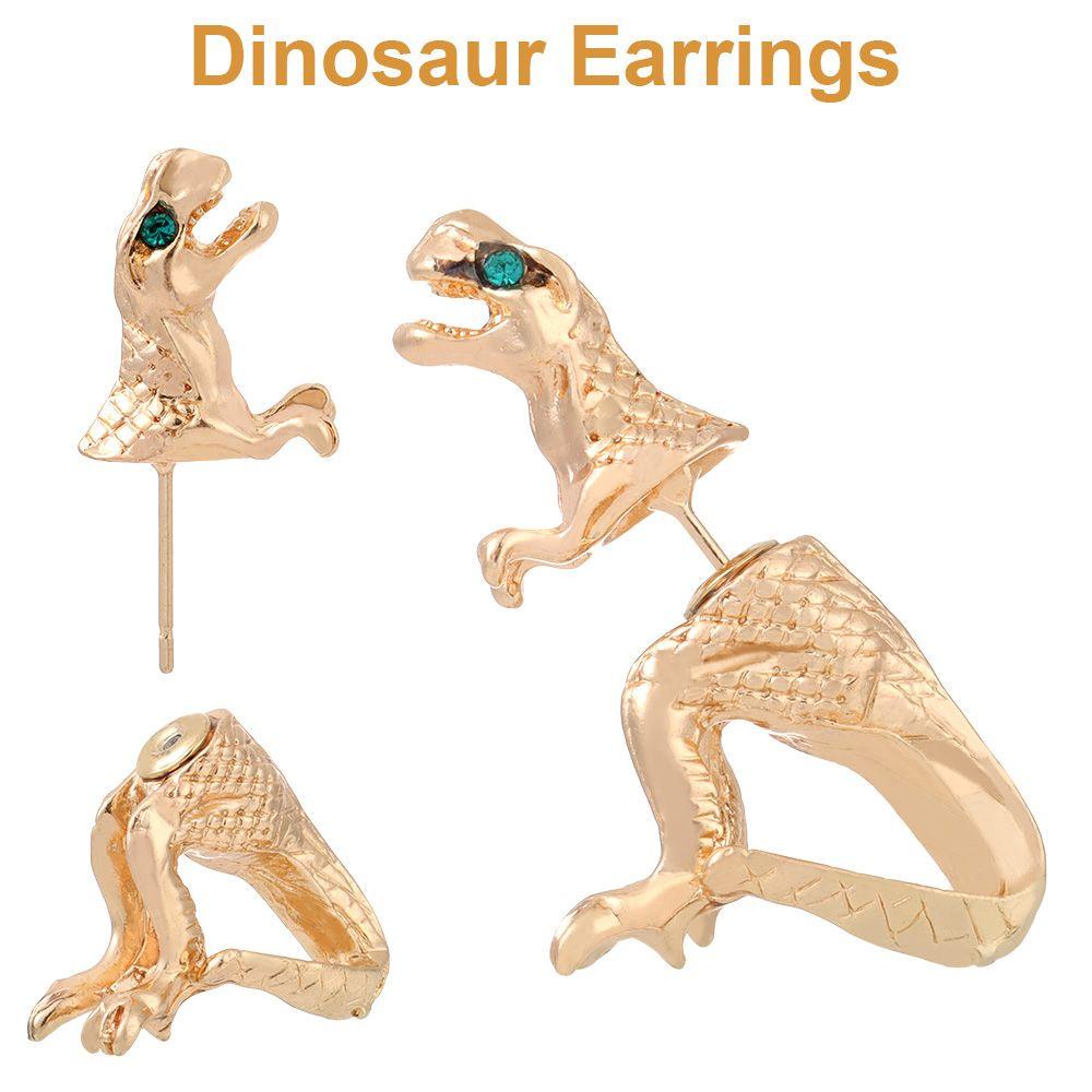 Nanas 1pc Anting Dinosaurus Ear Stud 3D Perhiasan Dinosaur Menjuntai