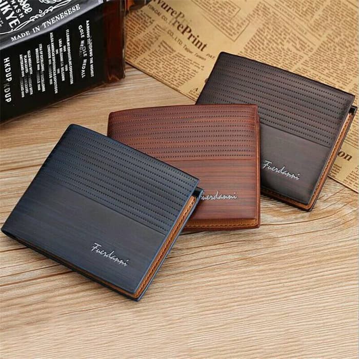 Fuerdanni Dompet Pria Fashion Import Elegan Dompet Kartu Dompet Lipat 6 Slot Kartu