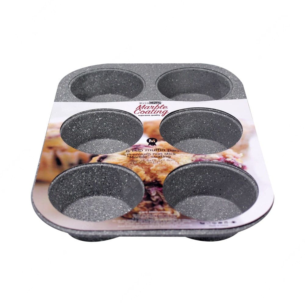 ACE Krischef Loyang Kue Muffin Marble Coating 6 Cup