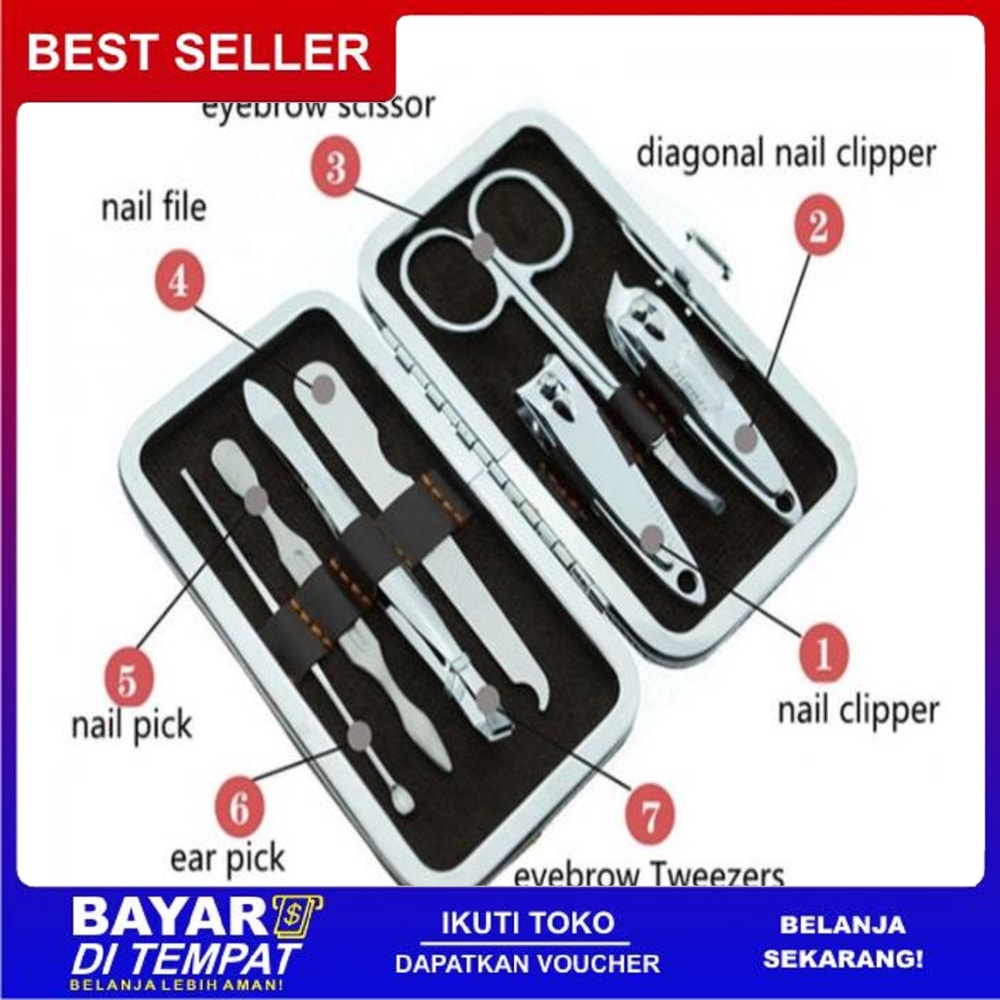 Nail Art Set Manicure Pedicure Gunting Kuku Set 7Pcs FF