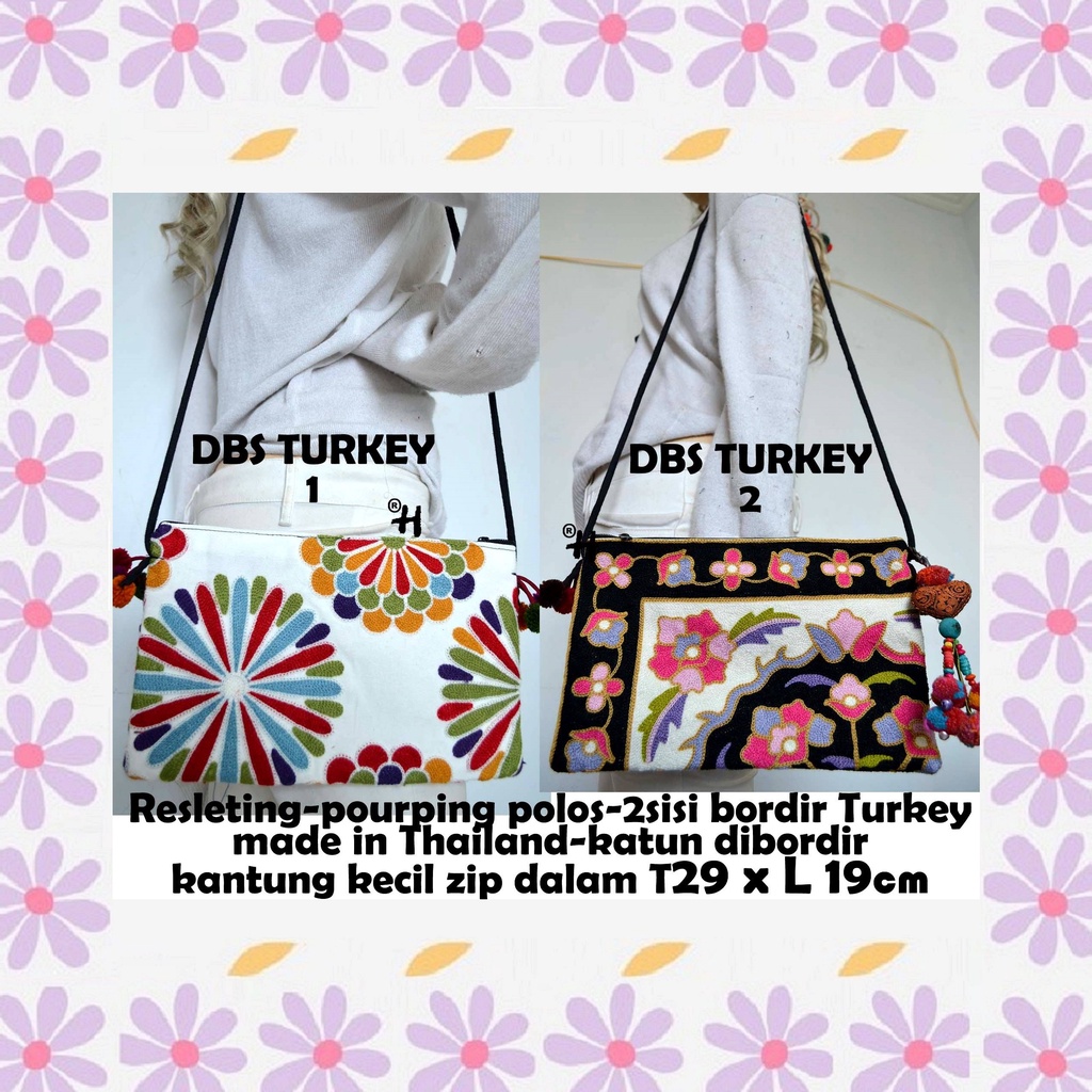 Tas Selempang Wanita Murah Kekinian / Tas Etnik / Tas Thailand Bangkok Bordir / Tas Thailand Selempa