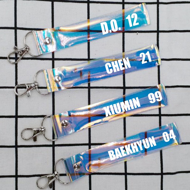 [Bayar Di Tempat]KPOP EXO Laser Lanyard Chen Sehun Tali Gantungan Kunci Ponsel Gantungan kunci