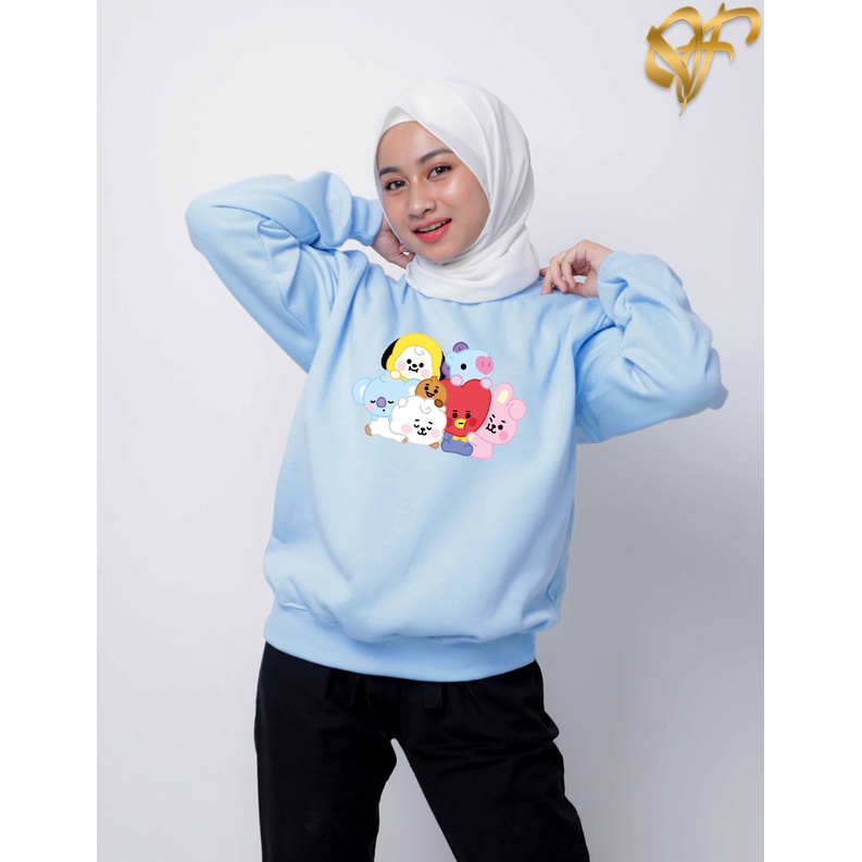 Sweater BT21 Family BTS Aesthetic Pria &amp; Wanita | Sweater Korea Style Fleece Cotton | Dhea Fashion