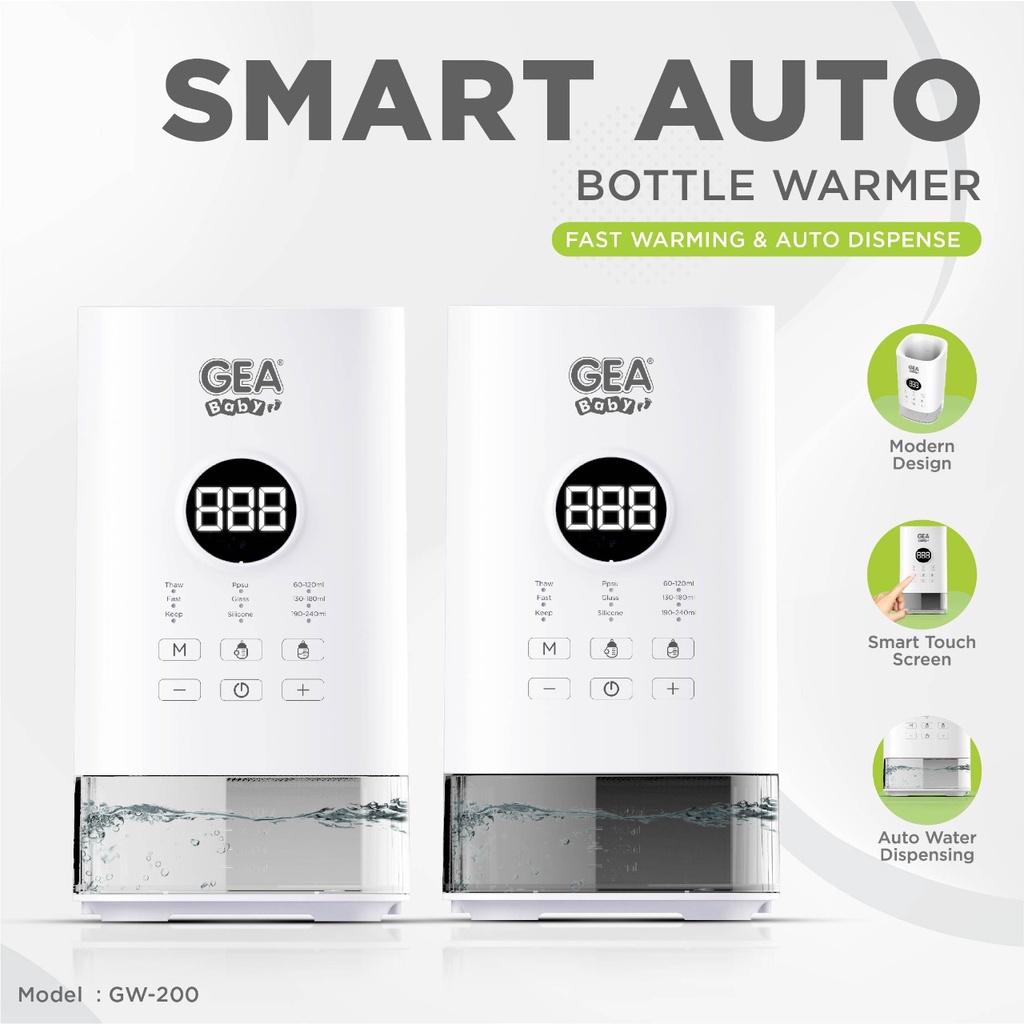 GEA Baby Smart Auto Bottle Warmer GW-200 / Gea baby Smart Digital Bottle Warmer &amp; Sterilizer GW-100 / penghangat botol susu / pemanas susu / pemanas makanan / sterilisasi uap