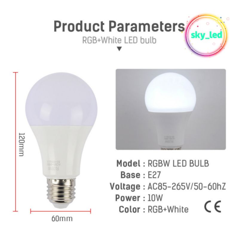 LAMPU BOHLAM LED RGB BERUBAH WARNA REMOTE CONTROL ORIGINAL