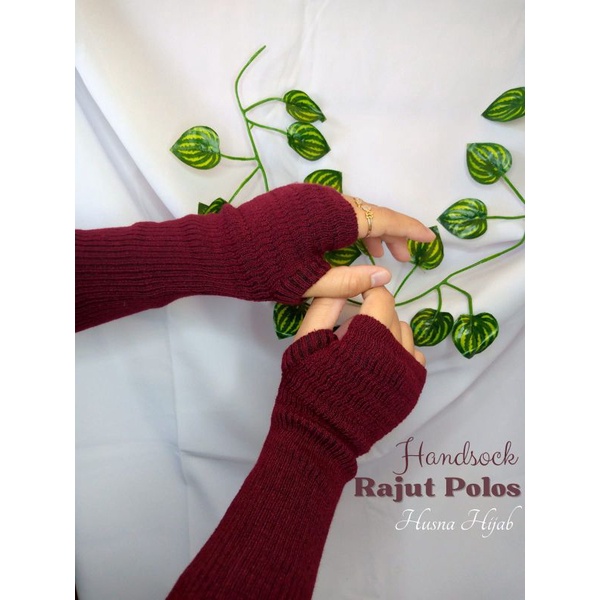 [HUSNA COLLECTION] Handsock Rajut Polos Ecer / Manset Rajut