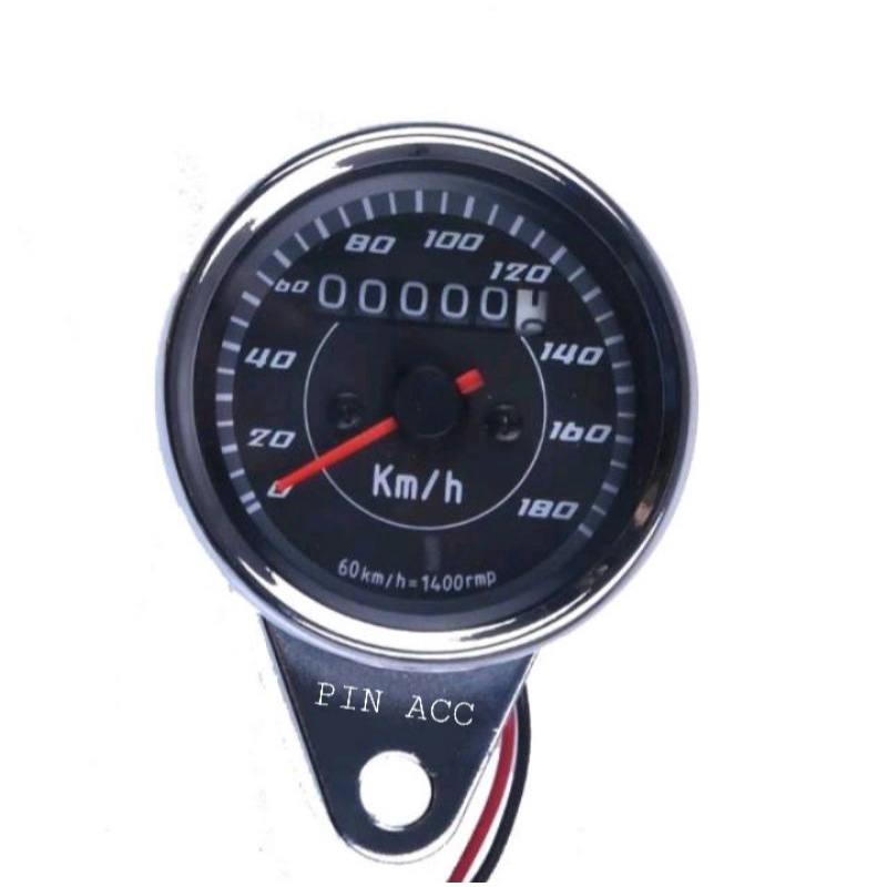 Speedometer Motor Led Indikator RPM Kilometer Analog cp crom Universal