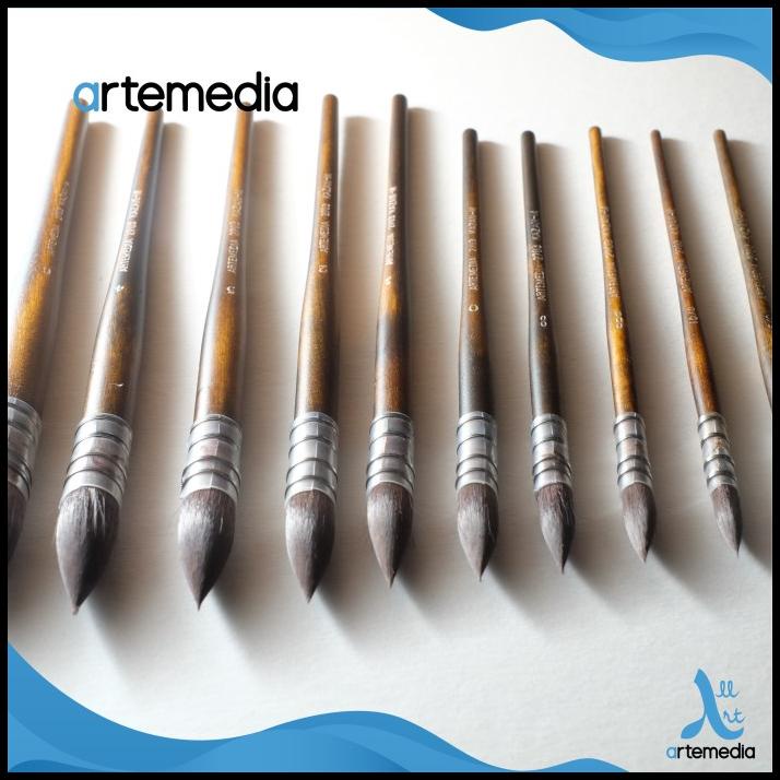 

Kuas Lukis Artemedia 2703 Round Squirrel Kazan-M Brush Short Handle