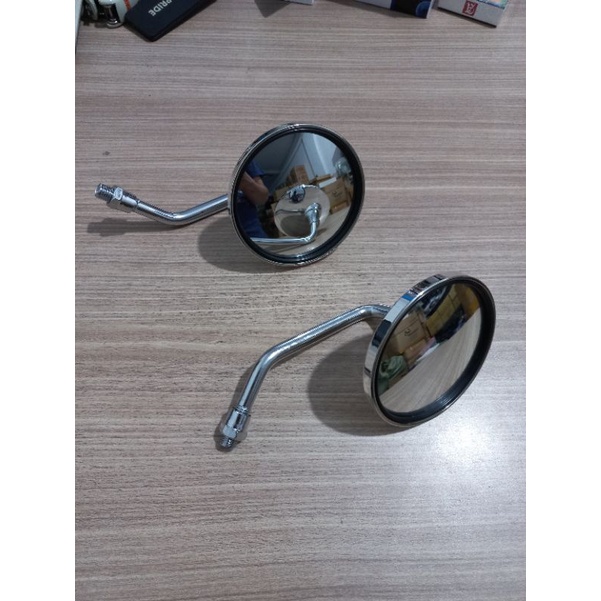 Spion Bulat Retro Clasic Chrome Vespa Chrome Kaca Cembung Universal