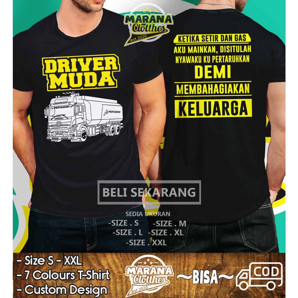 Kaos Baju Driver Muda Mobil Truk Tangki Pertamini Baju otomotif