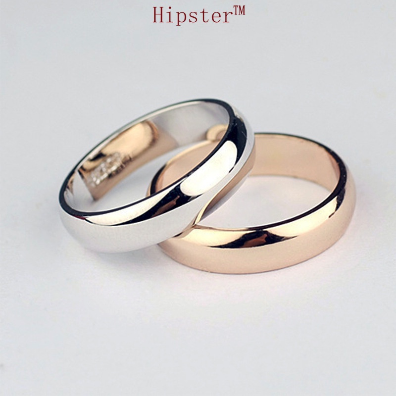 European and American Fashion Minimalist Personality Characteristic 24K Gold Aperture Couple Ring