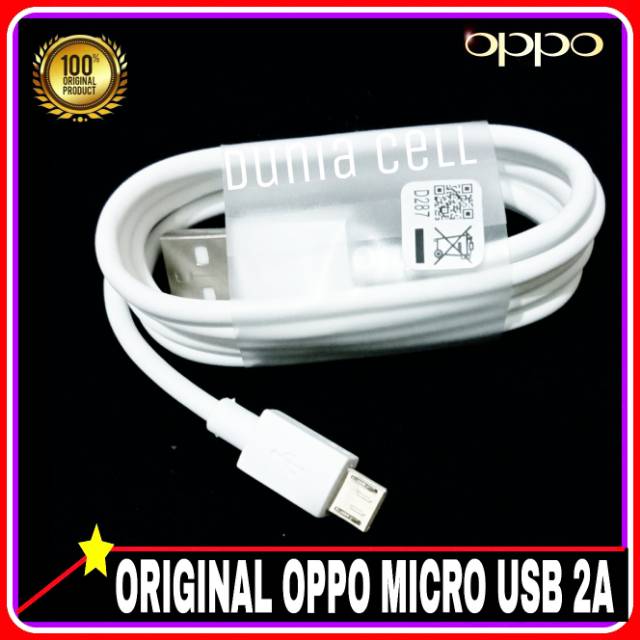 Kabel Data OPPO A3s A5s A1k Original 100% Micro USB 2A