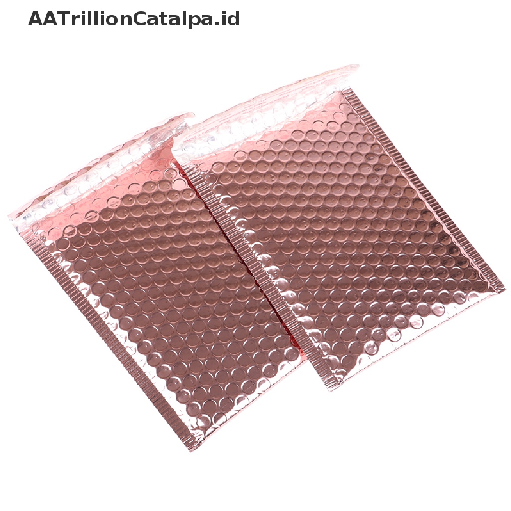 (AATrillionCatalpa) 10pcs Amplop Bubble Ukuran 15x20 + 4cm Warna Rose Gold Untuk Hadiah