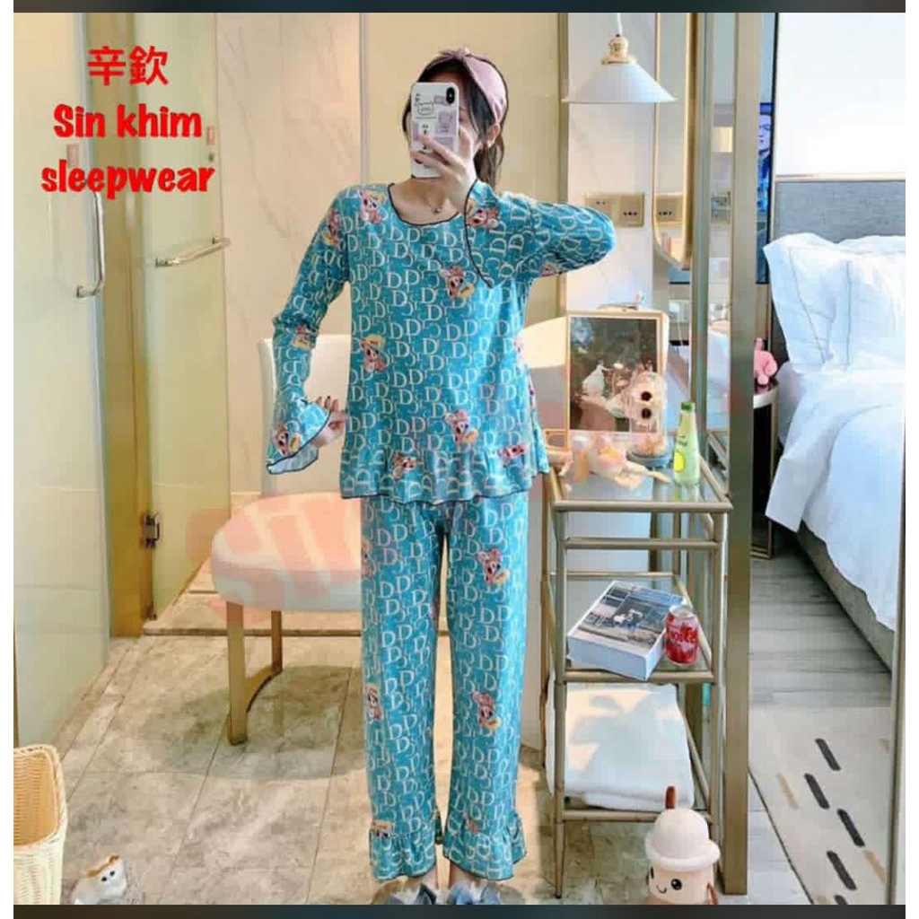 RESTOCK!!! RAINBOW - BAJU TIDUR DEWASA PP IMPORT/SANTAI / MOTIF PP TEROMPET