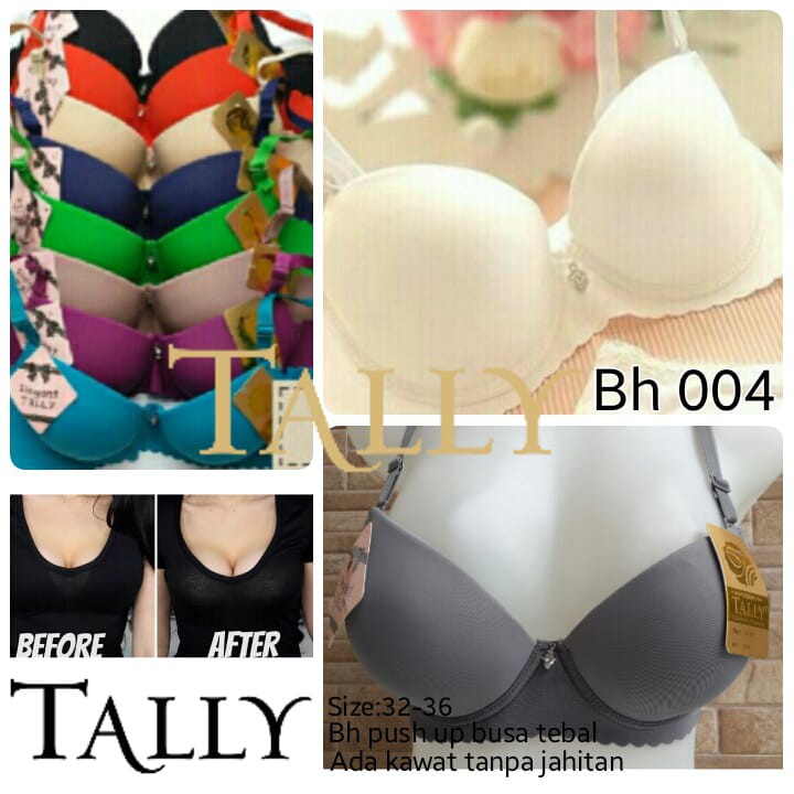 Bra BUSA LEBIH TEBAL Tally 004 (Cup A) Seamless Push Up Pakai Kawat |fk