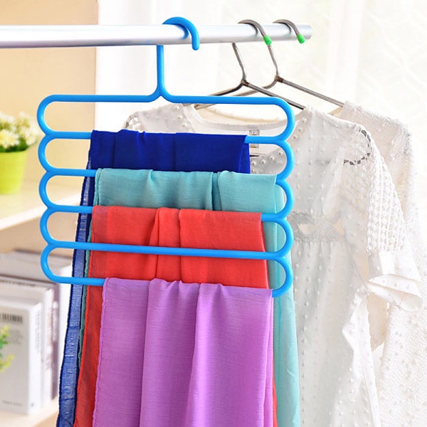 Hanger Jilbab 5 Susun / Hanger Gantungan Baju Pakaian Handuk  Magic Hanger Import 5 In 1 / Hanger Multifungsi / TV-45