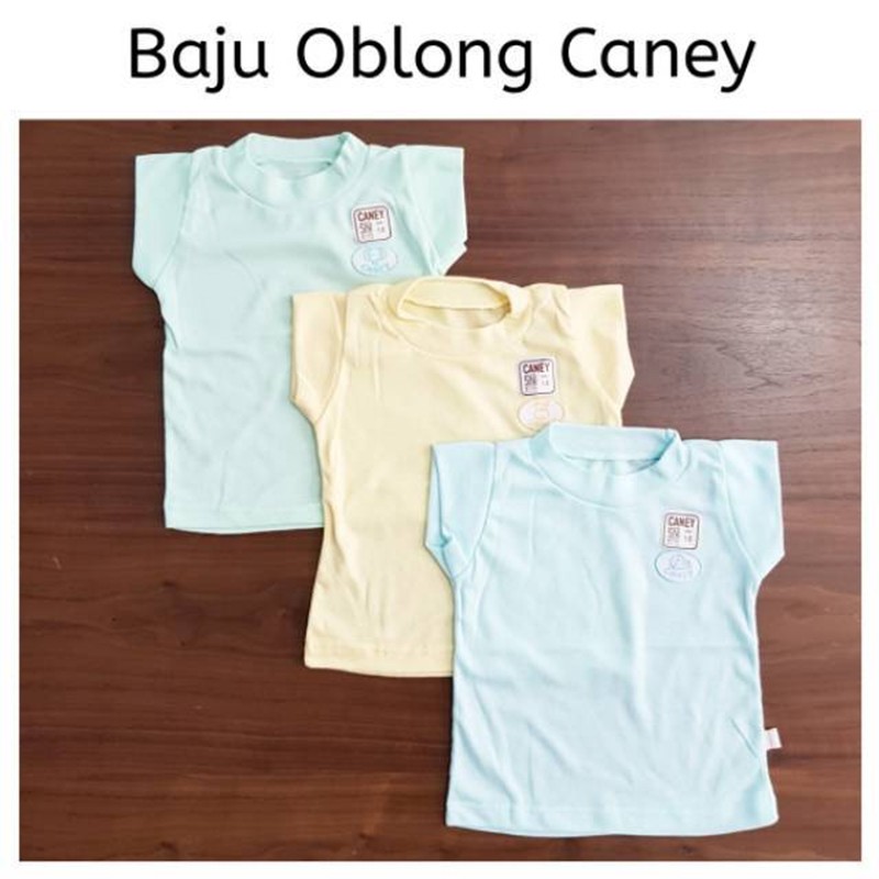 Caney Kaos Oblong Baby Lengan Pendek 3pcs Baju Bayi Polos Warna