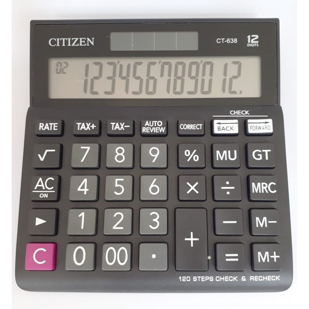 

KALKULATOR CITIZEN CT 638 - 12 DIGIT - TAX CALCULATION - CHECK AND CORRECT