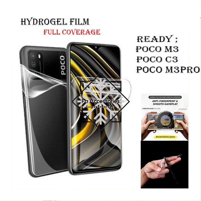 FA ANTI GORES JELLY HYDROGEL XIAOMI POCOPHONE POCO C3 M3 M3PRO M4 M4PRO M5 M5S S C40 PRO 4G 5G FULL SCREEN PROTECTOR GUARD SHOCK