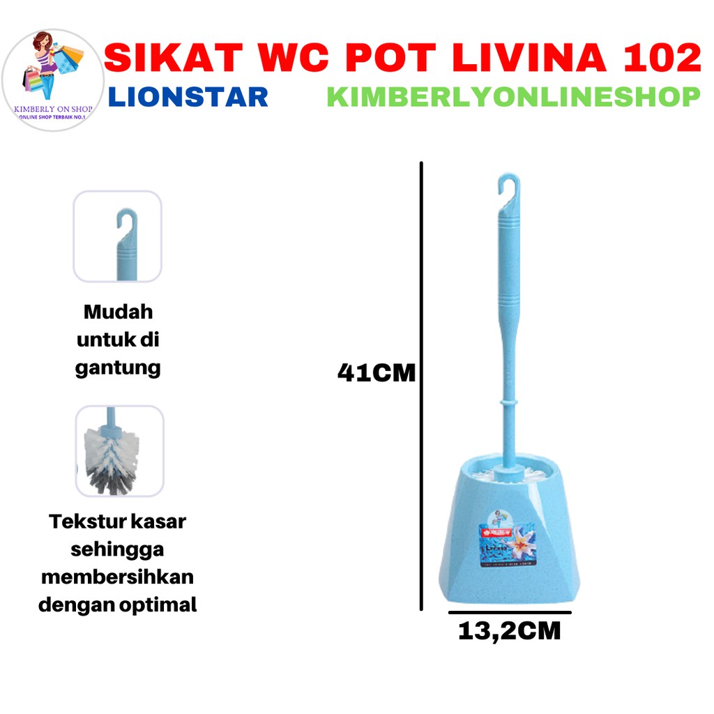 Sikat WC Tatakan-Livina Toilet Brush NO. 102 W/ POT-Lion Star BO-2