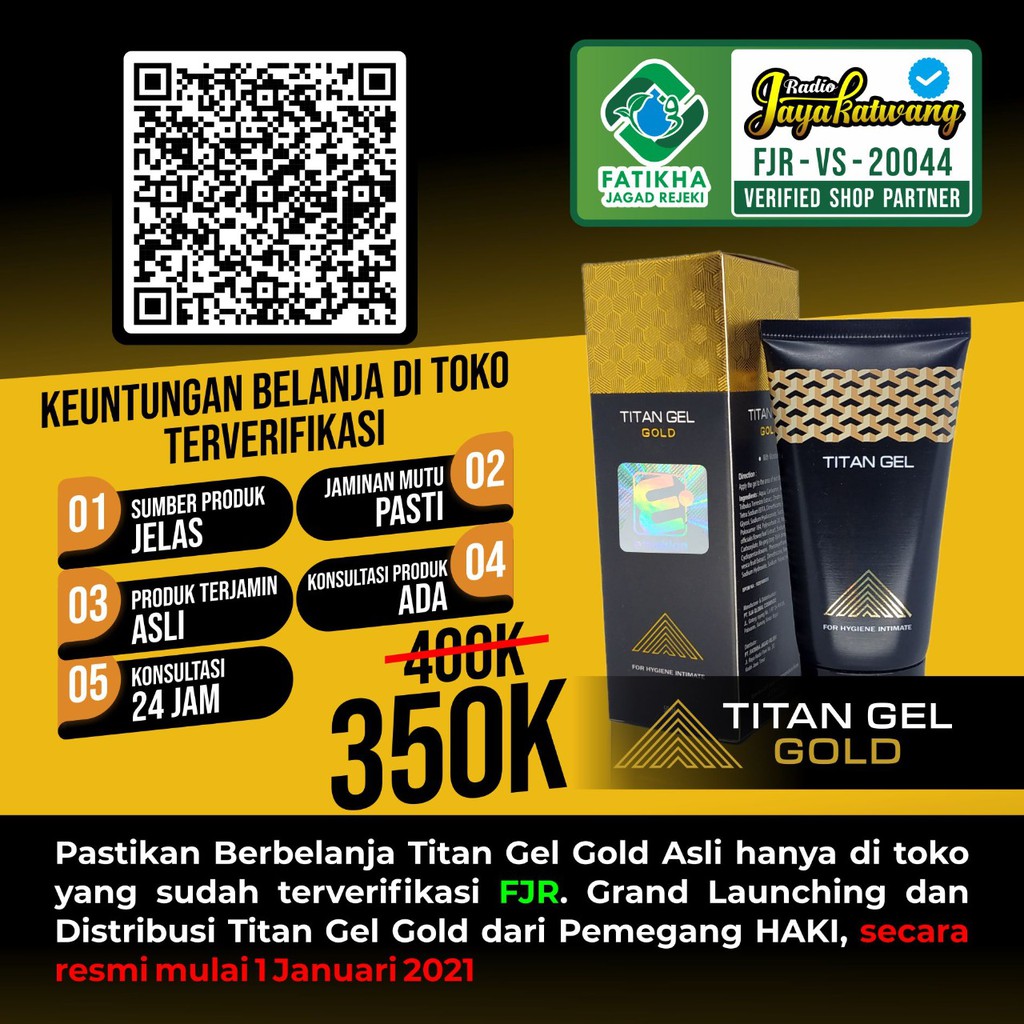 Titan Gel Gold BPOM Asli Lisensi Rusia PT SJA GLOBAL Cosmindo Original KEMASAN GOLD pemanjang penis