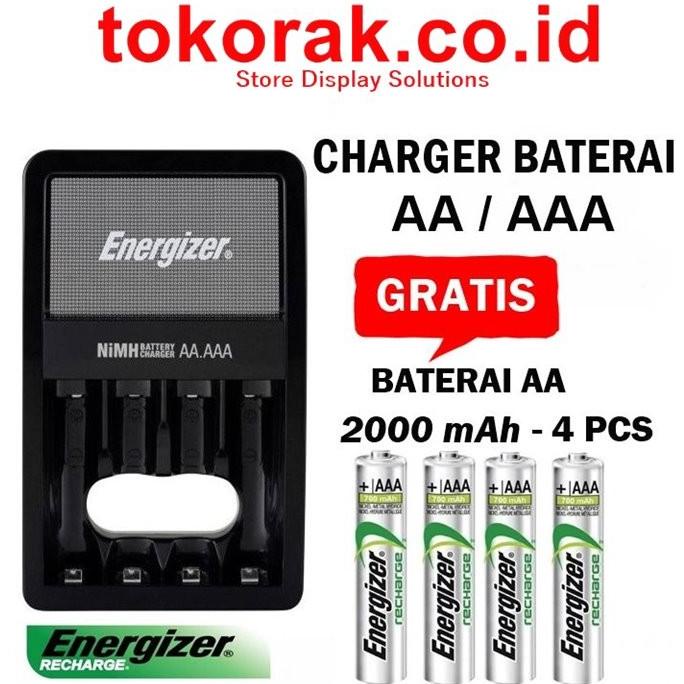 CHARGER BATERAI AA / AAA + 4 BATERAI AA 2000 MAH ENERGIZER MAXI