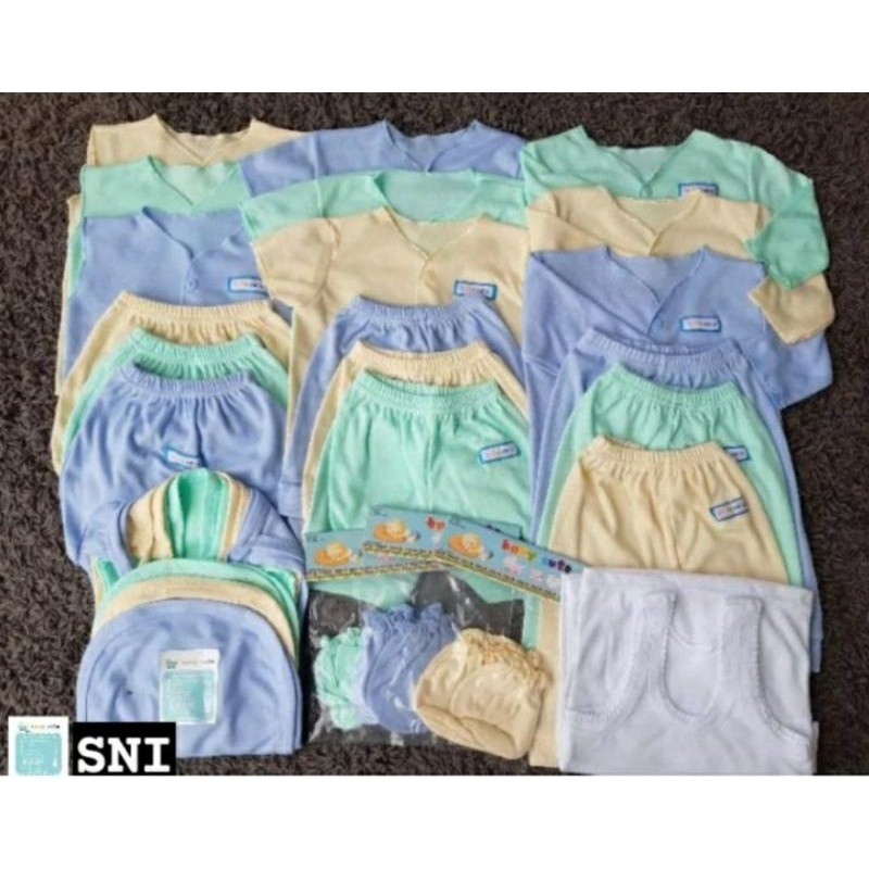 Paket Lahiran Hemat Perlengkapan Baju Bayi NB  popok singlet kado bayi celana bayi bedong gurita SNI promo 8.8