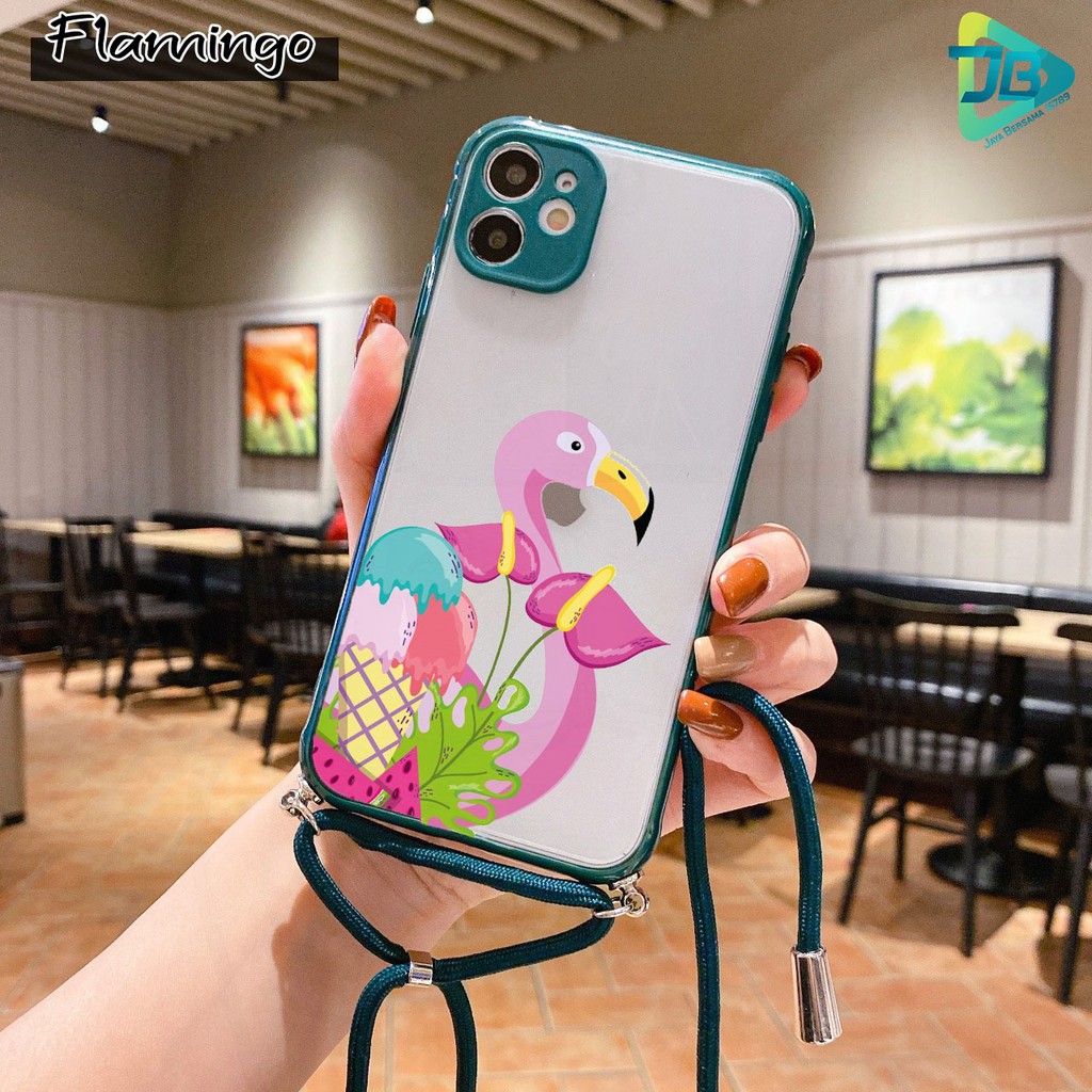 Softcase Slingcase Lanyard Choice FLAMINGO Xiaomi Redmi 7 8 8a 9 9a 9c Note 7 8 9 Pro 10 Lite JB3081