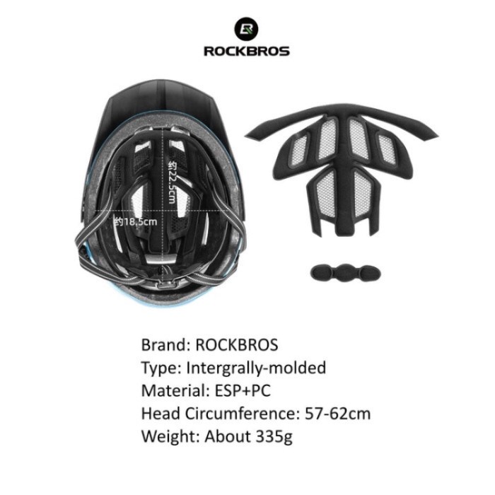 Helm sepeda Rockbros TS39 bicycle helmet 3 warna biru putih hitam